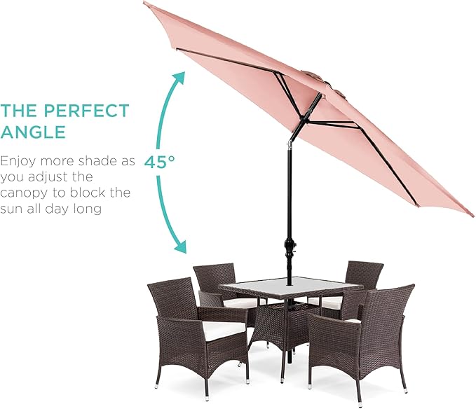 Best Choice Products 10ft Outdoor Table Compatible Steel Polyester Market Patio - Image 2
