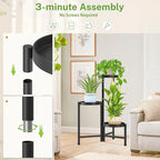 iDavosic.ly Plant Stand Indoor Outdoor, 3 Tier Corner Metal Flower Display - Image 4