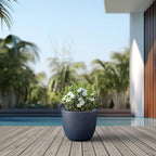 Kante 14 Inch Dia Round Concrete Planter, Indoor Outdoor Large Plant Pot - Image 6