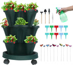Vertical Planter 3 Tier Stackable Planters Garden Planters Strawberry Herb by GameXcel