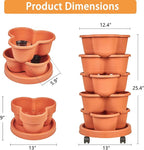 VECELO 5 Tier Vertical Garden Planter, Self Watering Stackable Planters - Image 2