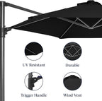 Best Choice Products 10ft Offset Cantilever Hanging Market Patio Umbrella - Image 7