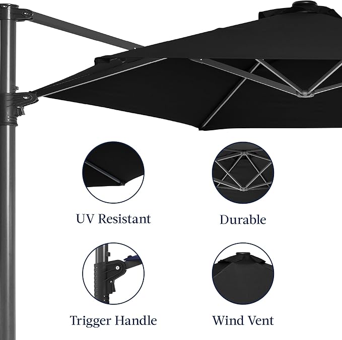 Best Choice Products 10ft Offset Cantilever Hanging Market Patio Umbrella - Image 7