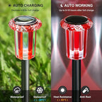 DenicMic Solar Lights Outdoor 10 Pack Waterproof Red White LED Stainless Steel - Image 4