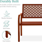 Best Choice Products Outdoor Bench 2-Person Metal Steel Benches Furniture - Image 3