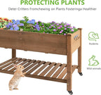 Raised Garden Bed with Legs & Wheels –, Outdoor Elevated Planter Box with - Image 5