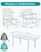 SERWALL 9-Piece Outdoor Dining Set, All Weather HDPE Outdoor Furniture Set - Image 3