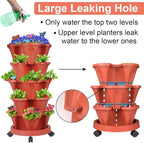 GameXcel Vertical Planter, 5 Tier Stackable Strawberry Planter - Image 2