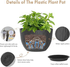 12 Inch Large Plant Pots for Indoor or Outdoor Plants, Wide Water Ripples - Image 3