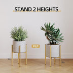 Adjustable Metal Plant Stand Indoor, Mid Century Modern Outdoor Planter Holder - Image 6
