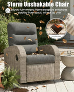 Outdoor Swivel Recliner Chair, All-Weather Wicker Reclining Patio Chair - Image 4