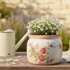 Decorative Pots Spring Decor, Pastel Floral Ceramic Garden Pots - Image 4