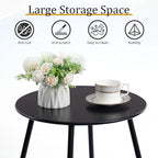 HollyHOME Round Metal Side Table, Rust-Resistant Patio Small Plant Stand - Image 4
