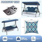 3 Seat Outdoor Porch Patio Swing - Image 7