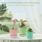 SupKing Plant Pots 5/4/3.5 Inch Set of 3, Small Mini Cute Plastic Flower Pots - Image 5