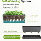 4 Pack Self Watering Pots for Indoor Plants 17 Inches Window Boxes Planters - Image 5