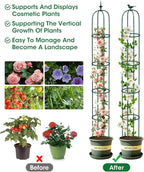 2PCS Garden Trellis for Climbing Plants, 6.2FT Rustproof Metal Pipe - Image 3