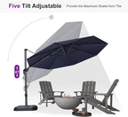 PURPLE LEAF 11 Feet Patio Round Cantilever Umbrella - Image 7
