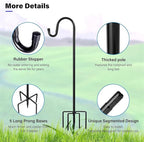 Shepherd Hooks for Outdoor, ToyHotels 1 Pack 78 Inch Bird Feeder Pole - Image 2