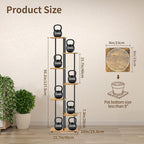 LASZOLA Black 6 Tiered Wood Plant Stand Indoor - Image 3