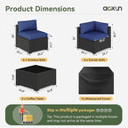 Aoxun 10 Piece Patio Furniture Set Wicker Rattan Patio Sectional Sofa Set - Image 6