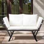 VINGLI Outdoor Loveseat, Woven Rattan Outdoor Sofa - Image 6