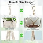 USLAI Macrame Plant Hanger Indoor Outdoor, Fits 3 to 6.5 inch Pots, Hanging - Image 2