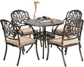 VINGLI 5-Piece Outdoor Patio Dining Set, Cast Aluminum All-Weather Outdoor by VINGLI