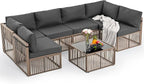 Pamapic 7 Piece Outdoor Sectional Sofa Set, All-Weather Patio Furniture by Pamapic