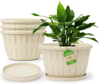 Quarut 14 Inch Plastic-Flower-Pot-for-Indoor-Plants, 4 Pack Large Outdoor by Quarut