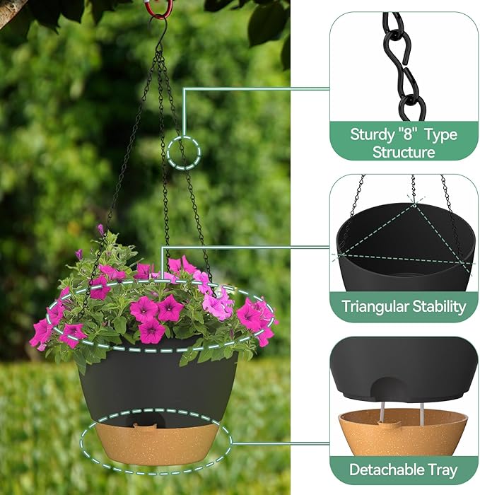 ZMTECH 12 Inch Hanging Planters - Image 7