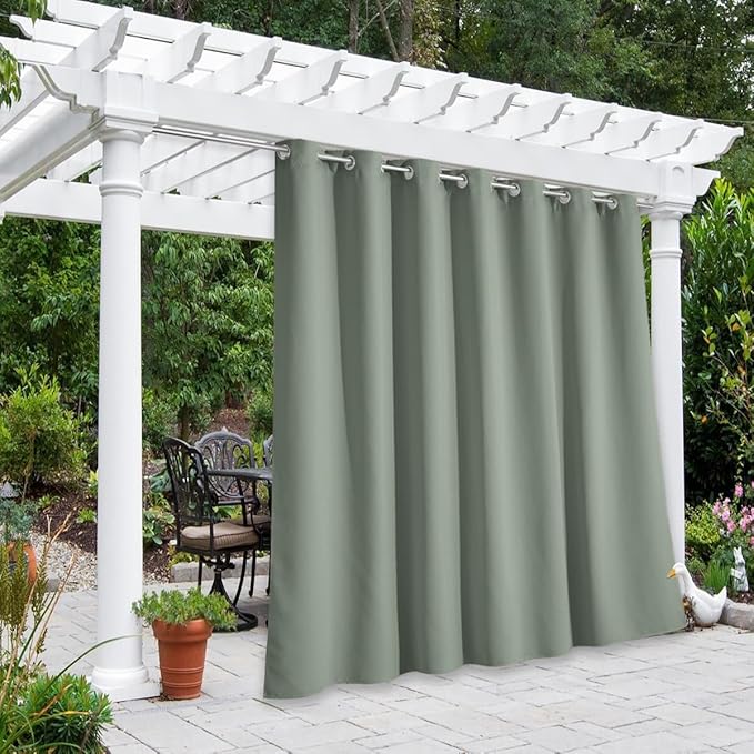 NICETOWN Outdoor Curtains for Patio W100 x L95 inch 2 Pieces, Sun Blocking by NICETOWN