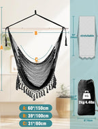 Chihee Hammock Chair Super Large Soft-Spun Cotton Rope Weaving Hanging Chair - Image 4