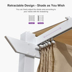 PURPLE LEAF 10' x 13' Aluminum Outdoor Pergola White Retractable Pergola - Image 6