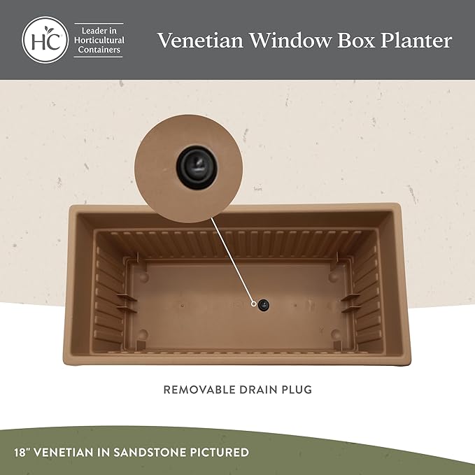 The HC Companies 17.5 Inch Venetian Rectangular Window Planter Box - Image 3