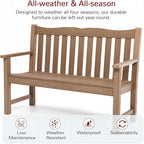 Stoog All-Weather Outdoor Bench, 2-Person Poly Lumber Garden Bench - Image 4