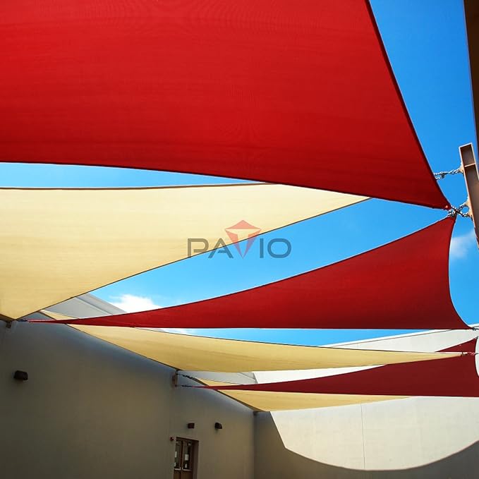 Patio Paradise 8' x 8' x 8' Sun Shade Sail Triangle Canopy Shade Cloth Fabric - Image 6