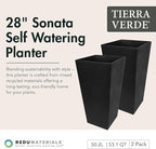 Tierra Verde 2-Pack Indoor & Outdoor Self-Watering Square Planters - Image 2