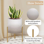 ARNIS Plants Pots with Stand, Unique Mid Century Decorative Metal Flower Pots - Image 3