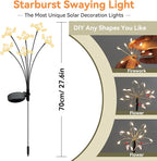 Solar Garden Lights 2 Pack Waterproof Solar Swaying Starburst Light Outdoor - Image 2