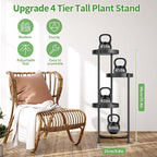 4 Tier Plant Stand Indoor Outdoor, Metal Flower Pot Shelf Holder Clearance - Image 7