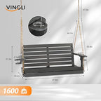 VINGLI Heavy Duty 1600 LBS HDPE Porch Swing Outdoor - Image 4