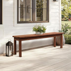 VINGLI Outdoor Wooden Bench, 62” Porch Bench Outdoor Backless Garden Bench - Image 7