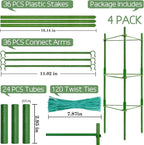 Halatool 4 Pack Tomato Cages for Garden, Garden Stakes Tomato Trellis for Pots - Image 2