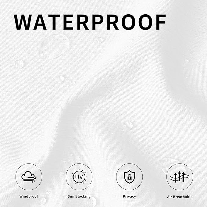 Easy-Going Linen Look Outdoor Curtains Waterproof Windproof Porch Curtains - Image 2