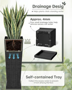 Greesum Set of 2 Tall Plastic Planters - Image 4