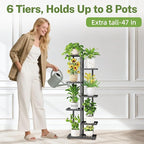 iDavosic.ly Plant Stand with Grow Light Indoor Outdoor, 6-Tier Tall Metal - Image 7