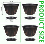 FGstyle 10 Inch Plants Pot, 4 Pack Flower Pots, Planters Pot - Image 4