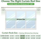 Time Forest Curtain Rods for Windows 66 to 120, 1 Inch Adjustable Heavy Duty - Image 7