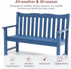 Stoog Outdoor Benches Set of 2, 2-Person All-Weather HIPS Garden Bench - Image 4